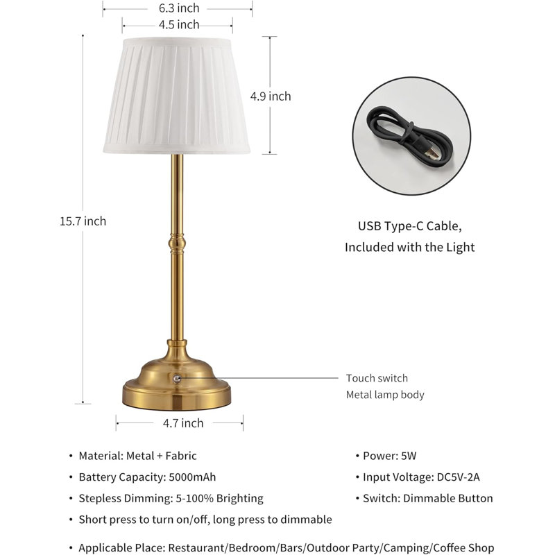 Rechargeable bed lamp on sale